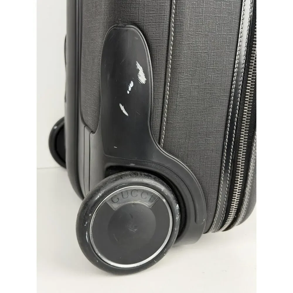Gucci Interlocking G Hard Shell Rolling Carry-On Suitcase in Black